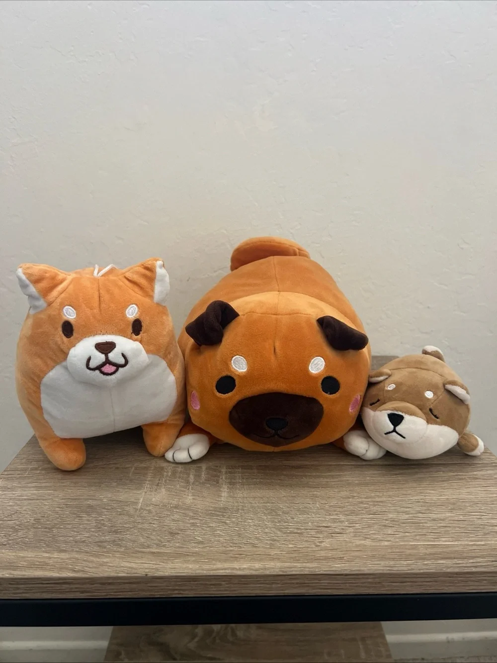 Bundle 3 Chuken Mochishiba Amuse Shiba Inu Dog Orange Plush Liv Heart Mochi